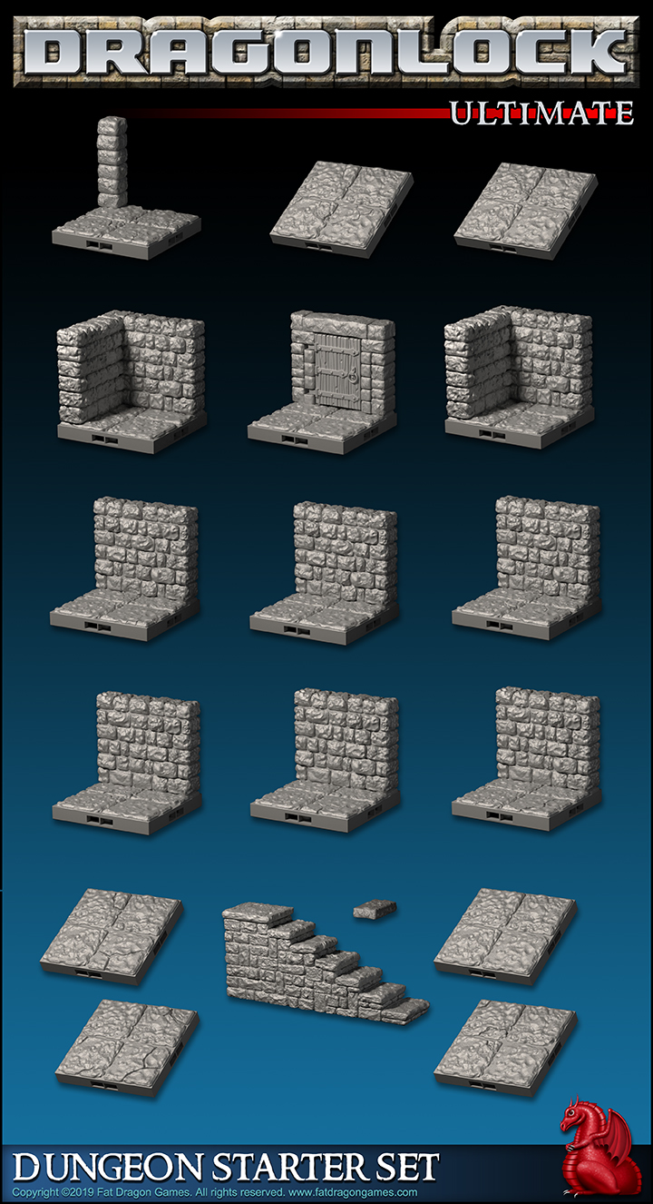 60 Pcs Sewer Kit   Fantasy  DnD  D/&D  40k  Dragonlock  Terrain  Fat Dragon Games Dungeon Tiles
