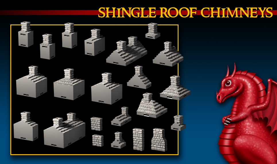 DRAGONLOCK: Dragonshire Shingle Roof Chimneys FDG0297